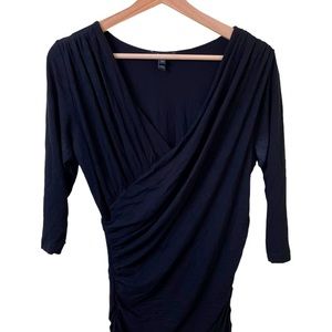 Baukjen Baukjen Baukjen Black Wrap Ruched Dress in Size 8